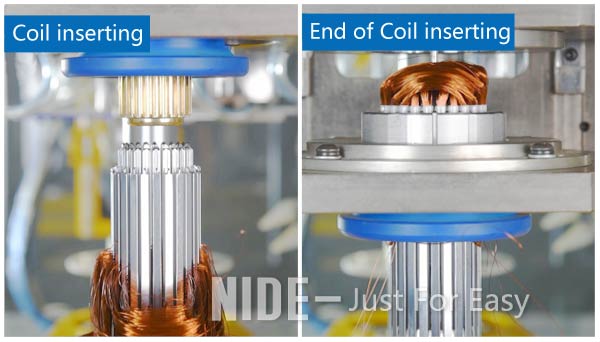 stator winding machine and stator coil inserting machine